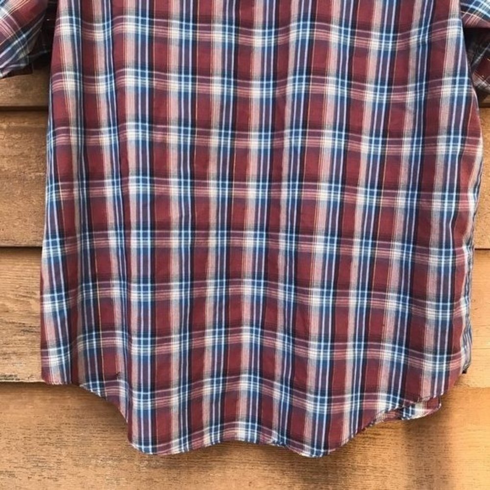 Vintage Plains Western Wear Plaid Pearl Snap Button Down Shirt Size XL - Picture 7 of 8